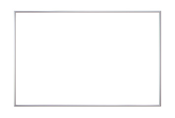 Metal or silver frame, rectangle realistic, isolated. Png.
