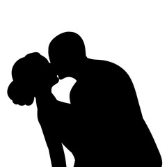 portrait man and woman silhouette design vector isolated