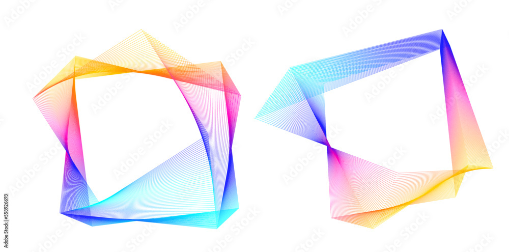 Poster set abstract lines colors design element on white background of waves. vector illustration eps 10 fo