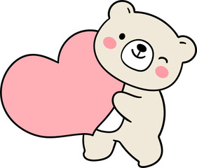 Obraz na płótnie Canvas Cute bear valentine