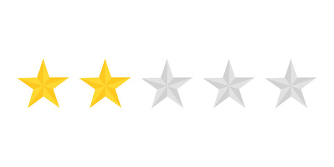 Five stars rating icon on transparent background.