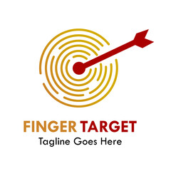 Finger target logo template illustration