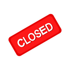 Closed sign icon on transparent background.	