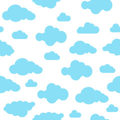 Clouds seamless pattern on transparent background.