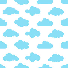 Clouds seamless pattern on transparent background.