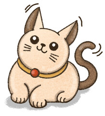 cartoon cat, cute cat, hand drawn, PNG