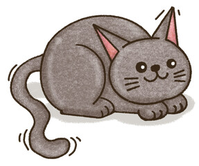 cartoon cat, cute cat, hand drawn, PNG