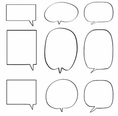set collection hand drawn speech bubbles. set collection hand drawn speech bubbles. design vector illustration. design vector illustration
