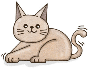 cartoon cat, cute cat, hand drawn, PNG