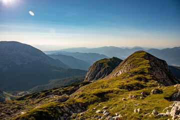 Obraz premium Hiking to Škednjovec peak in Bohinj