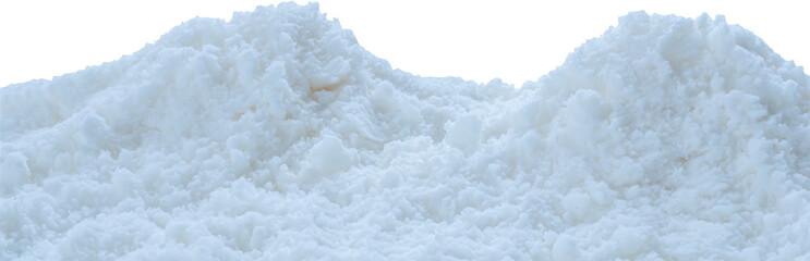 snow isolated on white background close up