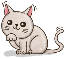cartoon cat, cute cat, hand drawn, PNG