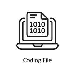 Coding File Outline Icon Design illustration. Web Hosting And Cloud Services Symbol on White background EPS 10 File