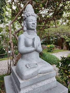 Image of a Buddhist deity in stone