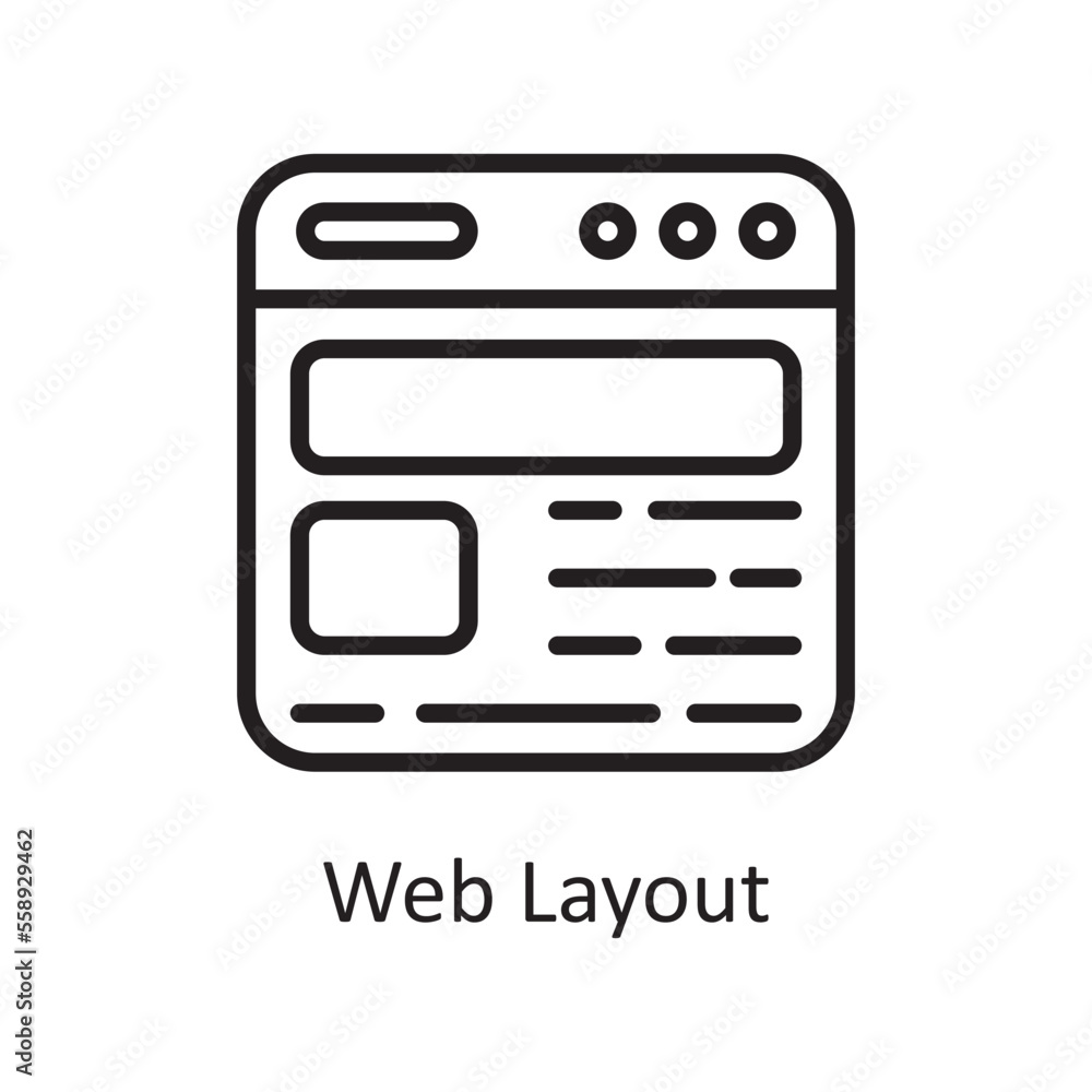 Poster web layout outline icon design illustration. web hosting and cloud services symbol on white backgrou