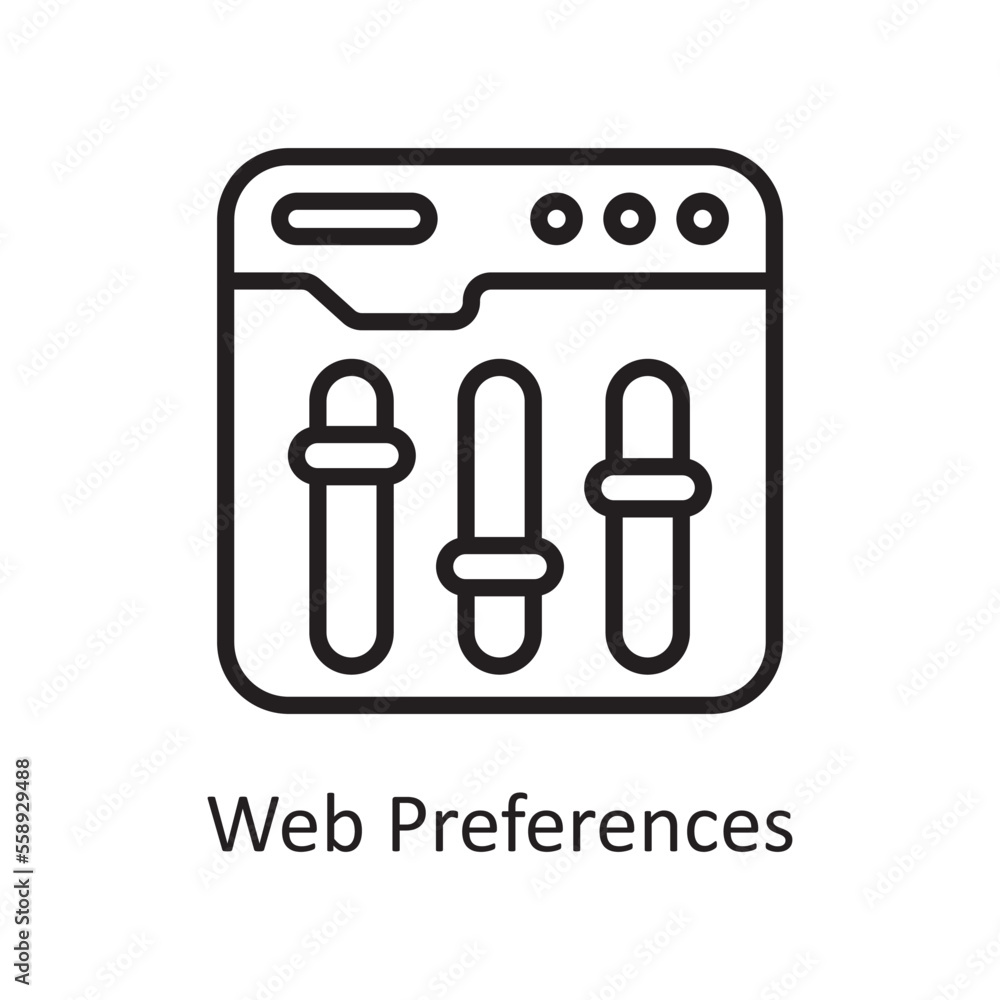 Poster Web Preferences Outline Icon Design illustration. Web Hosting And Cloud Services Symbol on White background EPS 10 File
