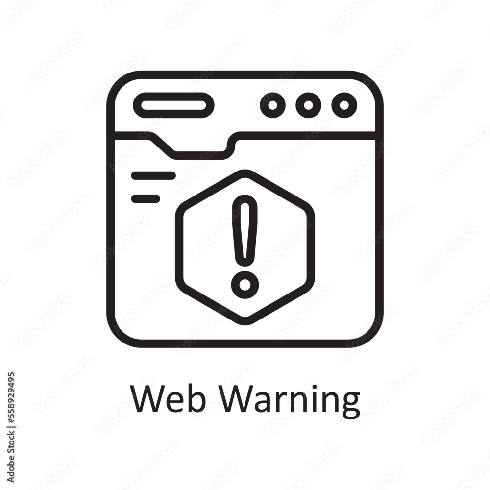Poster web warning outline icon design illustration. web hosting and cloud services symbol on white backgro