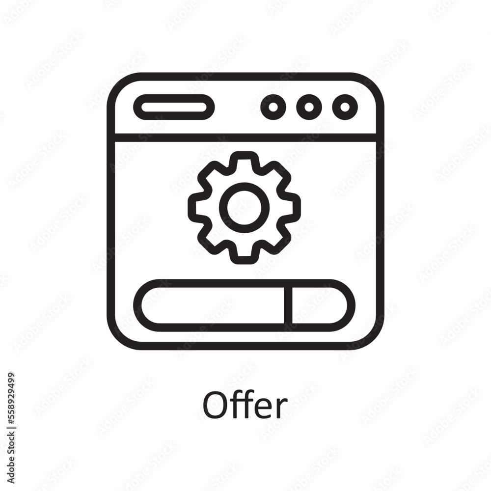 Poster offer outline icon design illustration. web hosting and cloud services symbol on white background ep