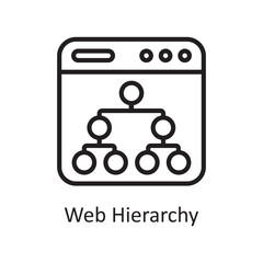 Web Hierarchy Outline Icon Design illustration. Web Hosting And Cloud Services Symbol on White background EPS 10 File