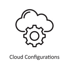 Cloud Configurations Outline Icon Design illustration. Web Hosting And Cloud Services Symbol on White background EPS 10 File