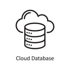 Cloud Database  Outline Icon Design illustration. Web Hosting And Cloud Services Symbol on White background EPS 10 File