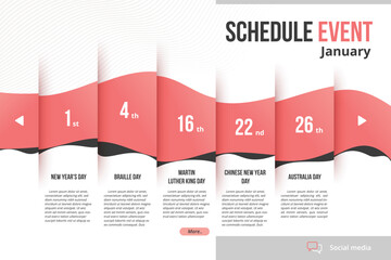Fototapeta na wymiar Upcoming daily event schedule flyer poster template.