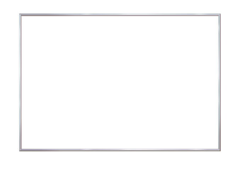 Rectangle realistic frame metal or silver. Isolated. Steel, photoframe template. For picture. png