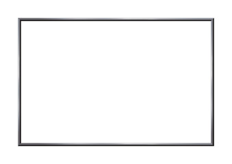 Rectangle realistic dark frame metal or silver. Isolated. Made of steel, photoframe template. There is Copy Space for picture. Png
