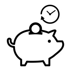 Piggy bank and investments icon isolated
