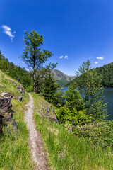 landscape with lake and mountains