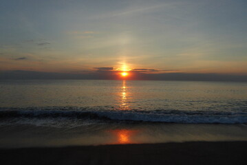 Fototapeta premium Sunset on the Beach of Velby Klit on the North Sea in Denmark