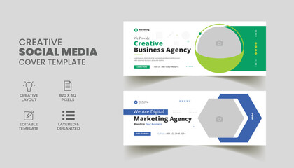 modern digital marketing facebook cover for social media web banner vector illustrator premium 