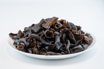 Wet Black Fungus, Tree Ear or Wood Ear Mushroom,also translated wood jellyfish or tree jellyfish