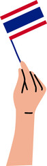 Diverse Race Of Hand Holding Flag Of Thailand