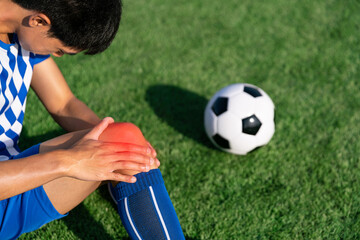 football soccer player accident knee injury sport football treatment on champion football league final match competition with ball on grass in stadium