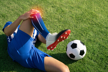football soccer player accident knee injury sport football treatment on champion football league...