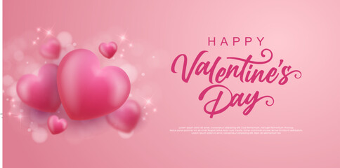 Fototapeta na wymiar Realistic valentine's day background with style lettering