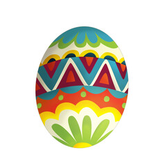 cartoon happy easter scene with colorful easter egg isolated illustration for children