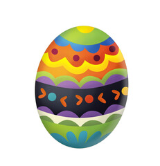 cartoon happy easter scene with colorful easter egg isolated illustration for children