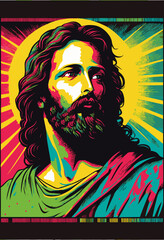 Fototapeta premium Jesus Retro Resurrection 