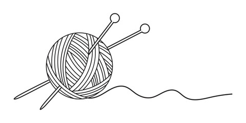 Ball of yarn. Clew ball of thread. Vector illustration