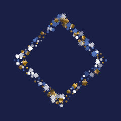 Refined Christmas star vector pattern graphic design. Gold blue white sparkle confetti.