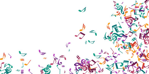Musical note symbols vector backdrop. Sound