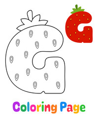 Coloring page with Alphabet G for kids