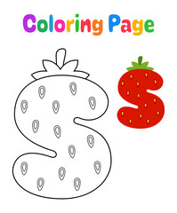 Coloring page with Alphabet S for kids