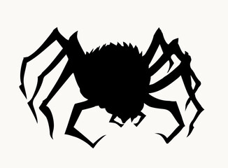 Scary big spider. Vector drawing