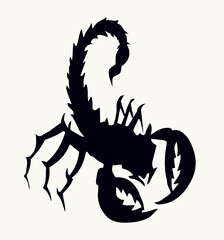 Big scary scorpion. Vector drawing