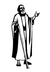 Obraz premium Ancient Jewish preacher. Vector drawing