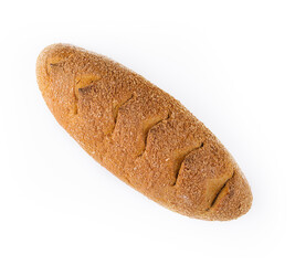 rustic white bread isolated on white