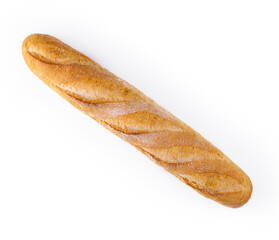 Baguette long french bread isolated on white